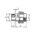 Pe coupling 20 x 1/2" male  pvc - 050000075