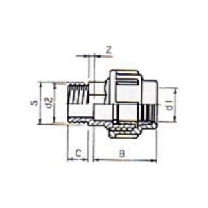 Pe coupling 20 x 1/2" male pvc - 050000075