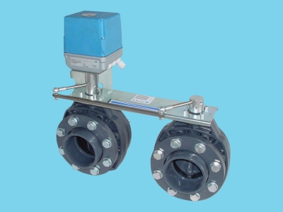 Double butterfly valve VK21- Ø  75mm +servo motor 24 vac  - 070305129