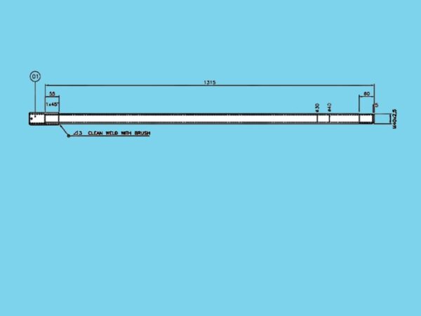 Middle section of aluminium meteo mast - 085900250