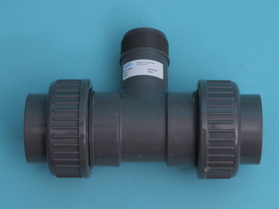 Tee flow 50 x 50 mm 90"  pvc - 081321155