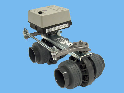 070304535_1 Double butterfly valve VK21- Ø50mm + servo motor 24 vac - 070304535
