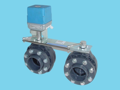Double butterflyvalve VK21- Ø160mm + servo motor 24 vac  - 070305161