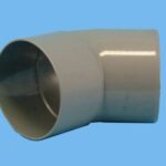 Bend Ø100mm x 45" - 1 x wedge 1 x solvent cement socket pvc - 020001002